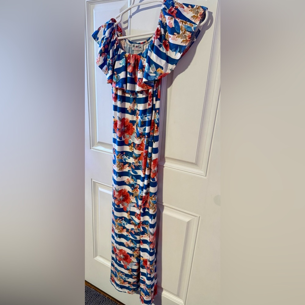 Floral Striped Maxi Dress - Picture 3 of 5